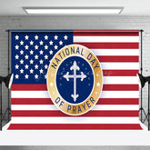 Lofaris Usa Flag Cross Star National Day Of Prayer Backdrop